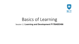 Basics of Learning session 1