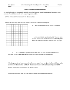 Writing and Graphing Linear Inequalities Practice