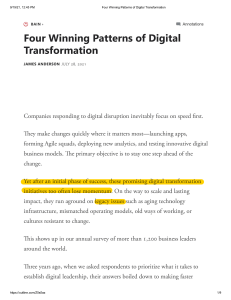 Four Winning Patterns of Digital Transformation