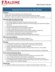 High School Literacy Classroom Environment Checklist Fall 2021.docx
