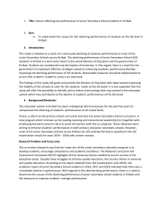 A research Proposal on the declining of JSS students performances (draft copy)