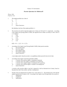 Practice Questions for Midterm II