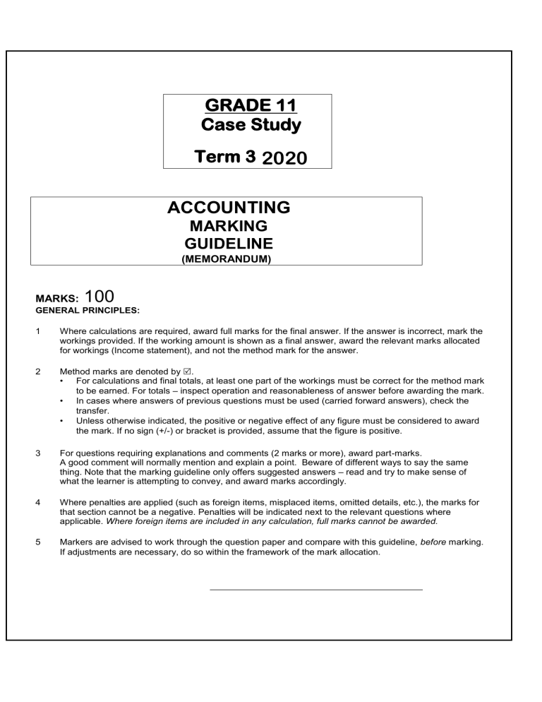 economics case study term 3 grade 11 memorandum