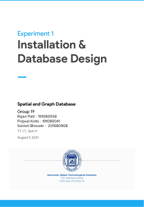 Exp1 G19 Installation & Database Design