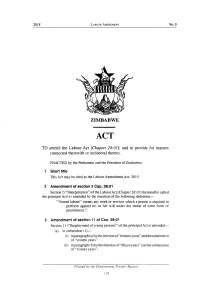 Labour Amendment No 5 of 2015