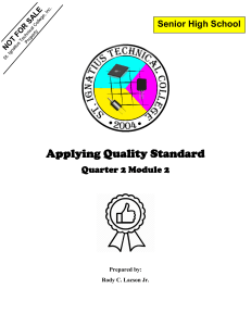 Applying Quality Standard Complete