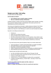YouthCentral CoverLetter ColdCalling No Paid Work Experience