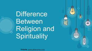 Difference between Religion and Spirituality - Pillaicenter