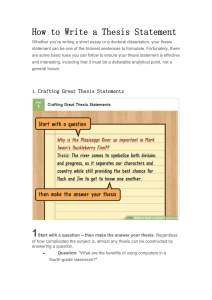 How to Write a Thesis Statement: A Guide