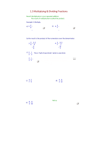1.3 Multiply & Divide Fractions