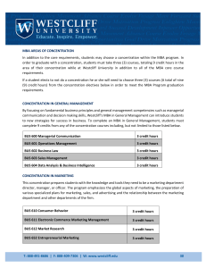 Westcliff MBA Concentrations & Course Catalog