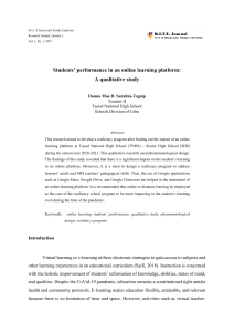 Online Learning Performance: A Qualitative Study