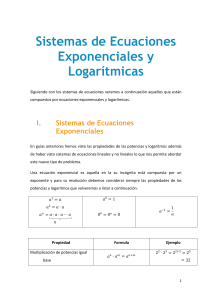 sistemas de ecuaciones y exponenciales