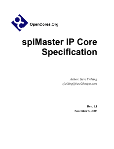 spiMaster Specification