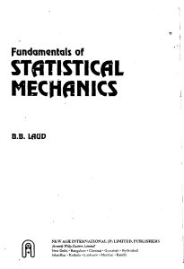 B B Laud - Fundamentals Of Statistical Mechanics  -New Age International (P) Ltd. (2007)