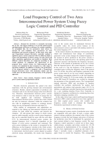 Load Frequency Control of Two Area Interconnected Power System Using Fuzzy Logic Control and PID Controller 2018(1)