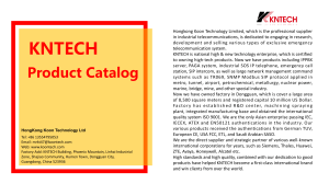 KNTECH Product Catalog