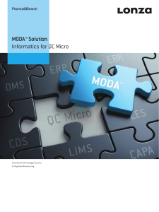 Lonza Brochures MODA Solution - Informatics for QC Micro