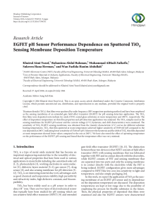 EGFET pH Sensor Performance Dependence on Sputtered TiO2 Sensing Membrane Deposition Temperature
