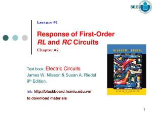 Lecture 01 - Response of first-order RL and RC circuits