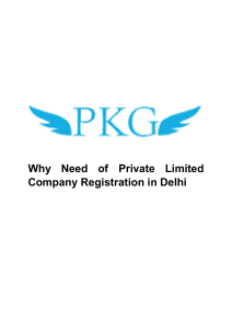 Why Need of Private Limited Company Registration in Delhi - PKG Consultancy