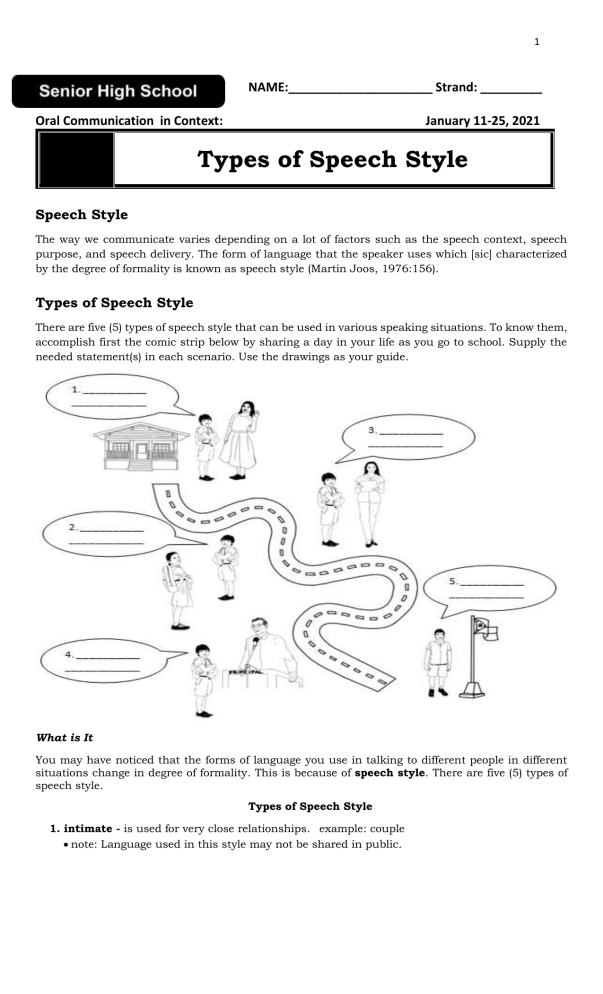 types of speeches and speech style module