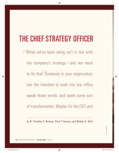 THE CHIEF STRATEGY OFFICER