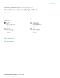 Cyber SA Situational Awareness for Cyber Defense