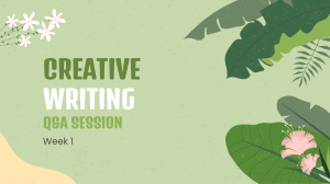 CREATIVE WRITING CLASS Q&A Session