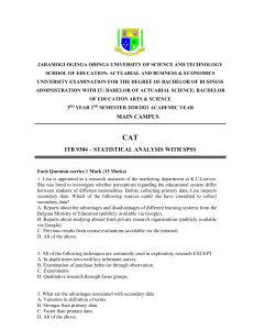 CAT ITB 9304 Statistical Analysis with SPSS Y3S2