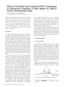 Effects of PWHT