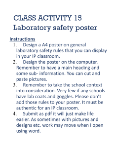 Class Activity 15 Laboratory safety Poster