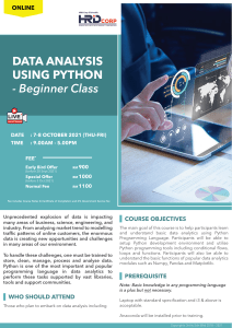 Data Analysis Using Python - Beginner Class