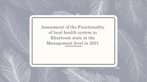 Assessment of the Functionality of local health system