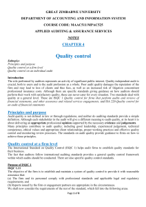 Audit Quality Control Course Notes