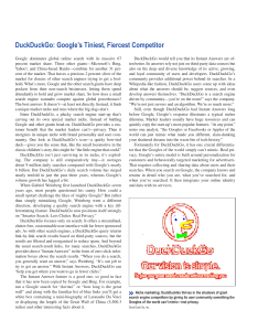 DuckDuckGo-Google's tinniest, fiercest competitor