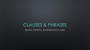 Clauses & Phrases