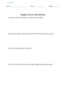 Magna Carta - A Major First Step