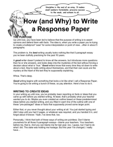 How to Write a Response Paper