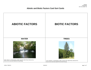 biotic and abiotic card sort cards