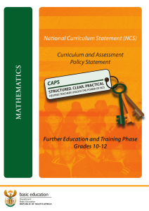 Mathematics Curriculum Grades 10-12 South Africa