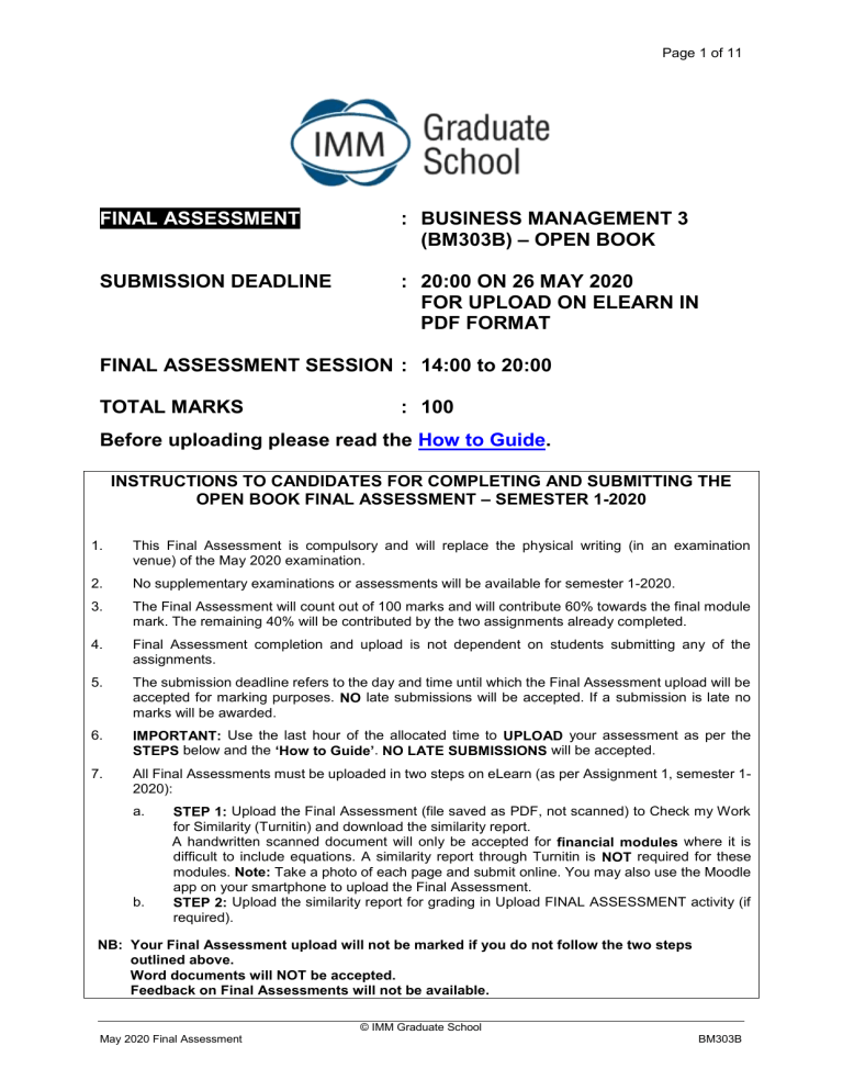 BM303B Final Assessment 1 2020 Final