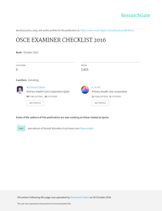 OSCE Examiner Checklist