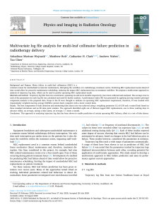 Multivariate log file analysis for multi-leaf collimator failure prediction in radiotherapy delivery