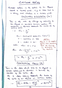 Circular Motion Notes