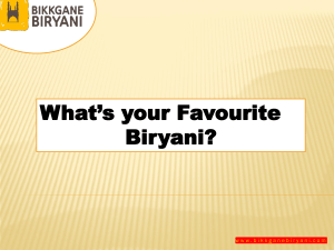 What’s your Favourite Biryani - Bikkgane Biryani