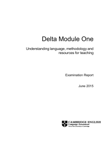 Delta Module One Examination Report June 2015