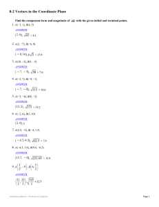 1-2 vectors in the coordinate plane