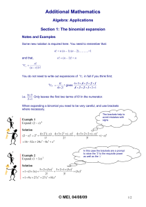 binomial expansion notes
