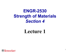 Strength of Materials Introductory Lecture 01 - Statics Review